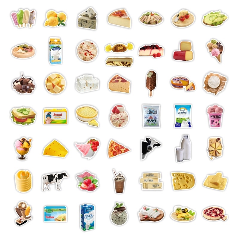 90Pcs/Set ❉ IKEA Series B Stickers ❉ Cow Butter Cookie Milk DIY Waterproof Fashion Decals Doodle Stickers