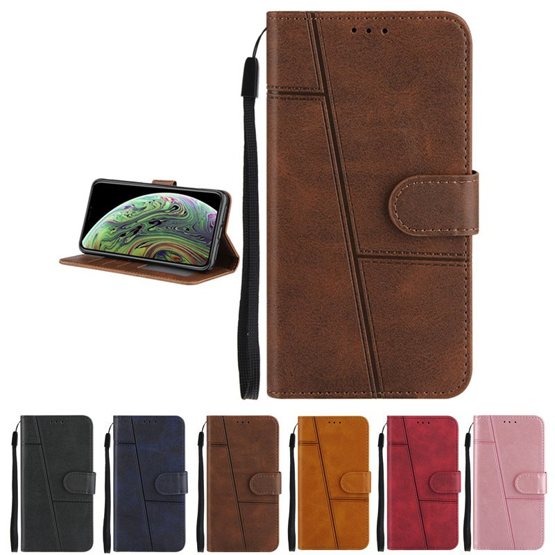 Huawei P smart 2021/ Y7a Simple style Solid color Phone Casing Advanced business Flip PU Leather Cover Stand Support Wallet Case