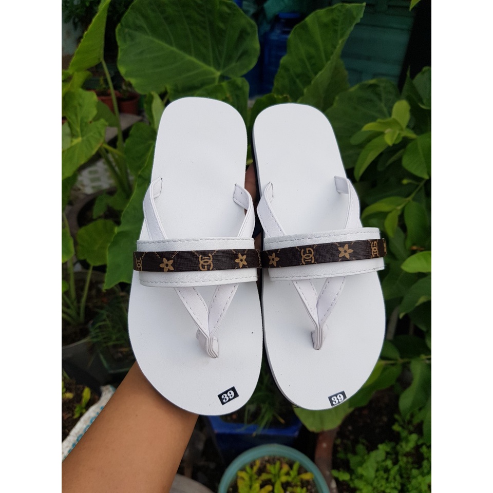 sandal đồng nai dép kẹp nam và nữ đế trắng quai trắng