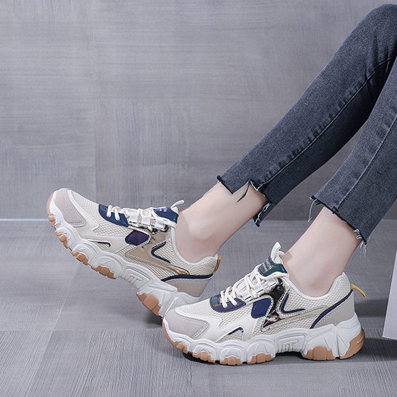 Giày thể thao IELGY thoáng khí màu sắc thời trang phong cách Hàn Quốc dành cho nữ