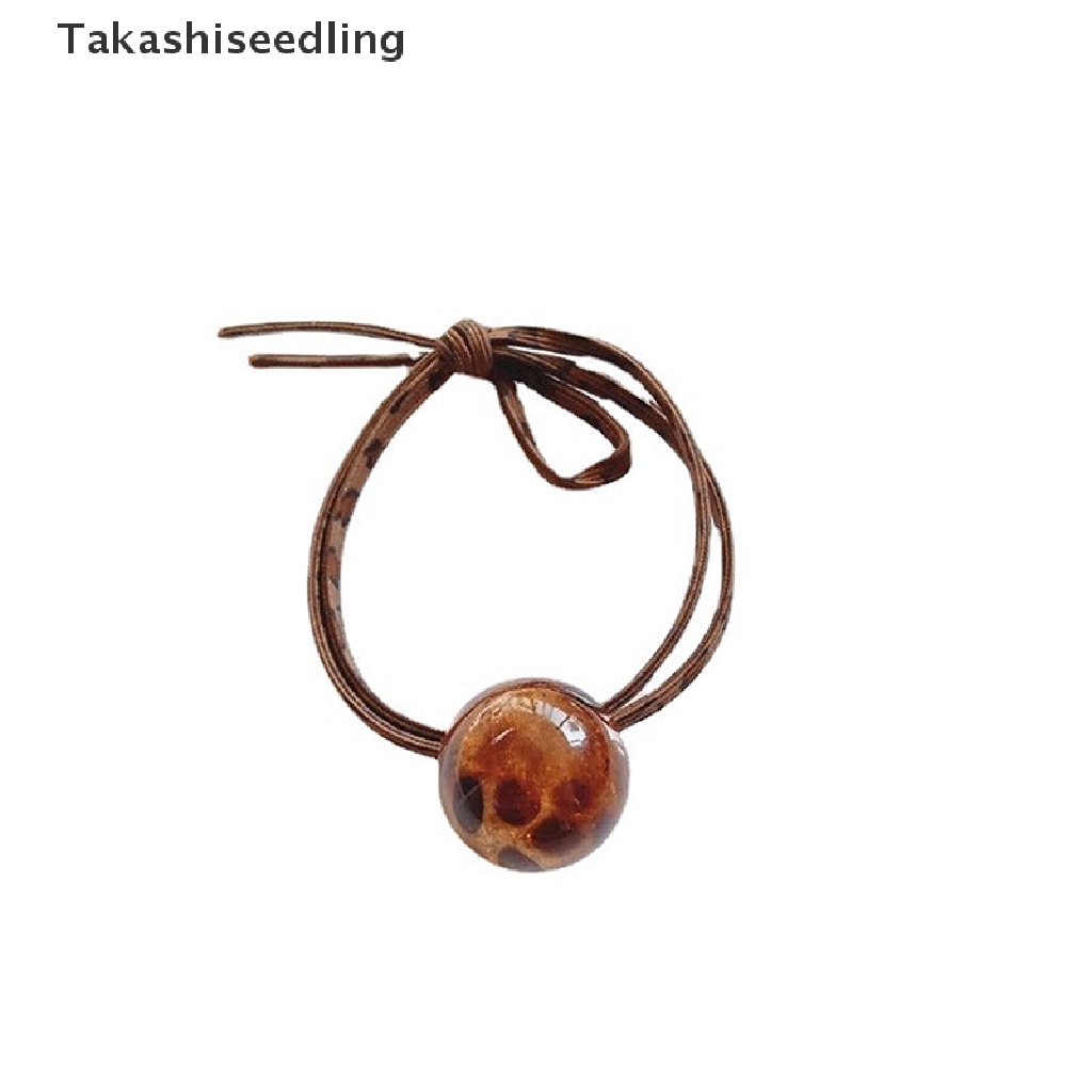 (Takashiseedling) Dây Buộc Tóc Cao Su Co Giãn Cao Su Họa Tiết Da Báo Phong Cách Ins Hàn Quốc Bán Chạy