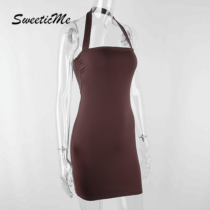 Đầm ôm không tay màu trơn phong cách mới cho nữ