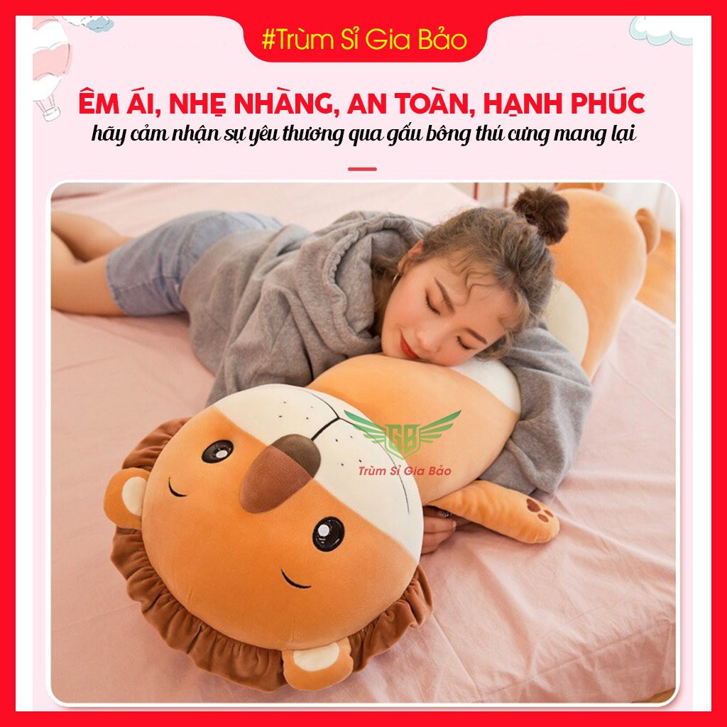 Gối ôm hình thú bông cho bé size 60cm , 80cm , 90cm , gối ôm hình động vật chất nhung mịn co giãn 4 chiều siêu đẹp