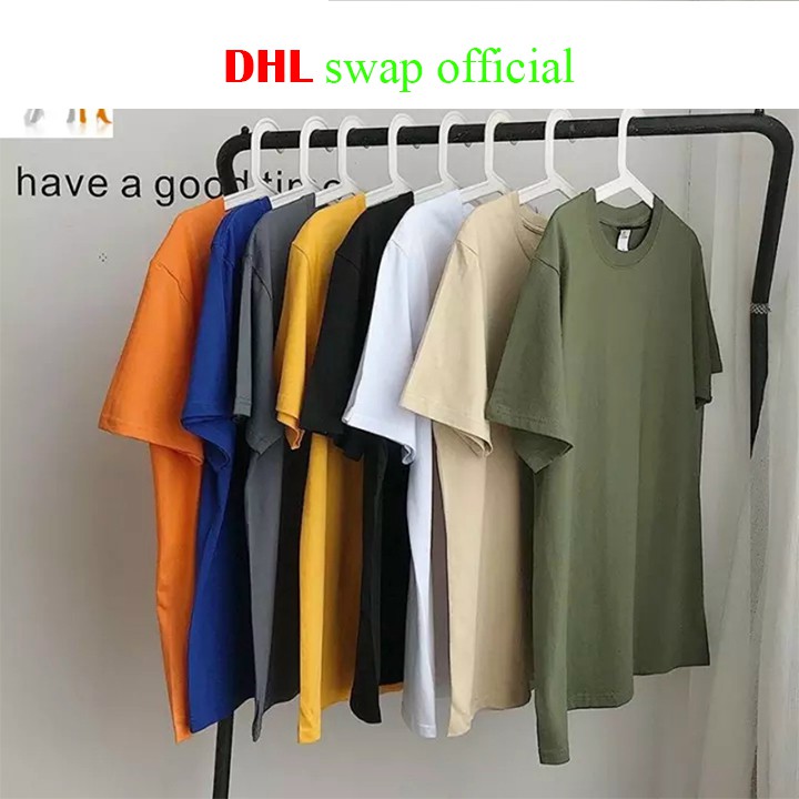 áo thun trơn tay lỡ unisex form rộng 85% cotton DHL swap phong cách Ulzzang Nam Nữ