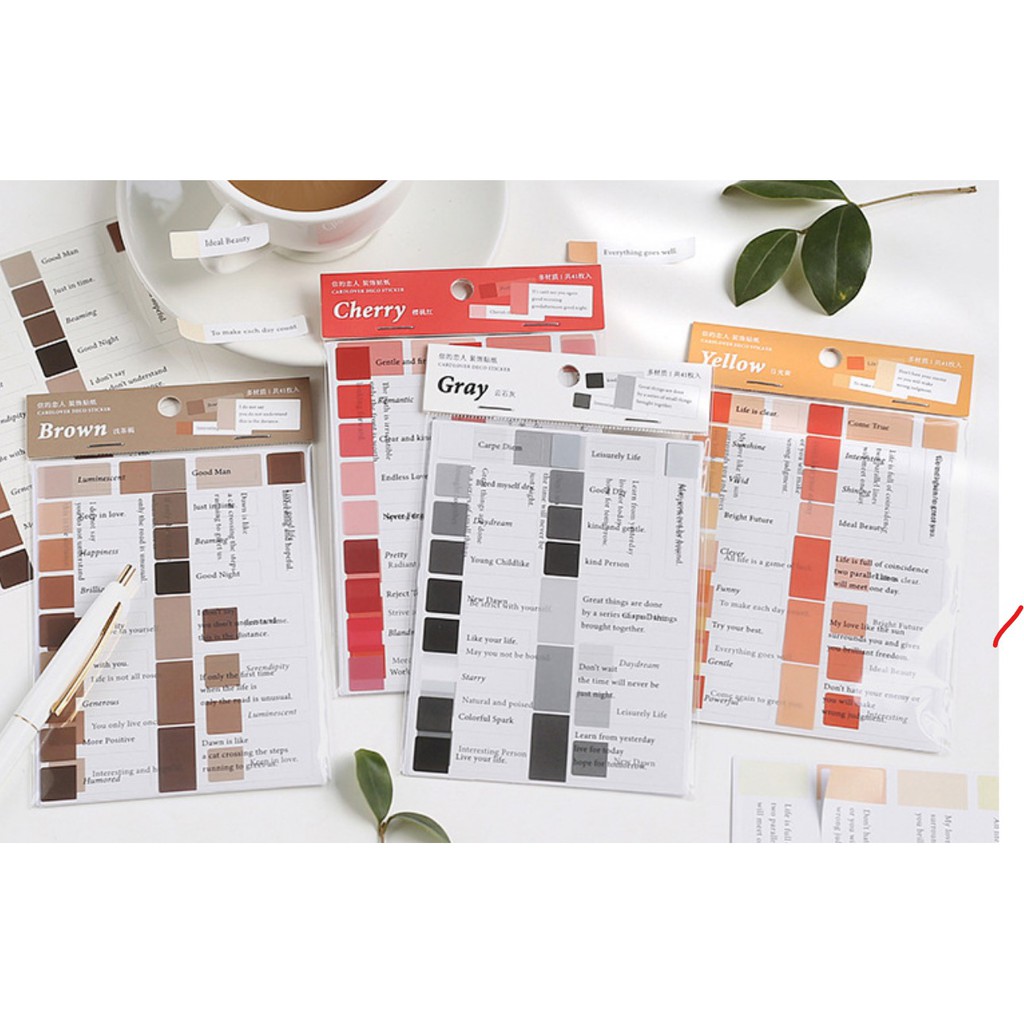 Bộ 3 tấm sticker Cardlover Color mood hình dán trang trí sổ tay | BSB241