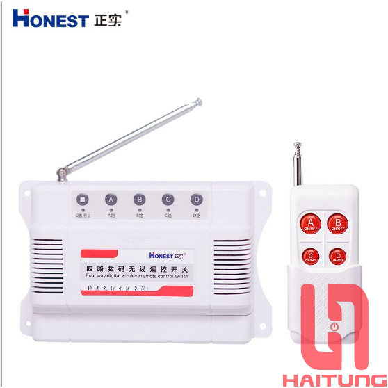 Công tắc điều khiển từ xa 4 cổng 2km Honest HT-7800W, Nguồn 220V