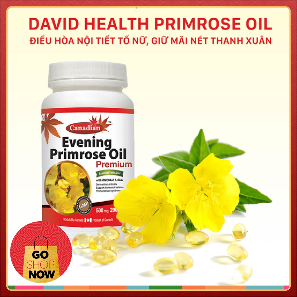 [Davidhealth] Viên Uống Dầu Hoa Anh Thảo David Health Evening Primrose, Viên Uống Nội Tiết Tố