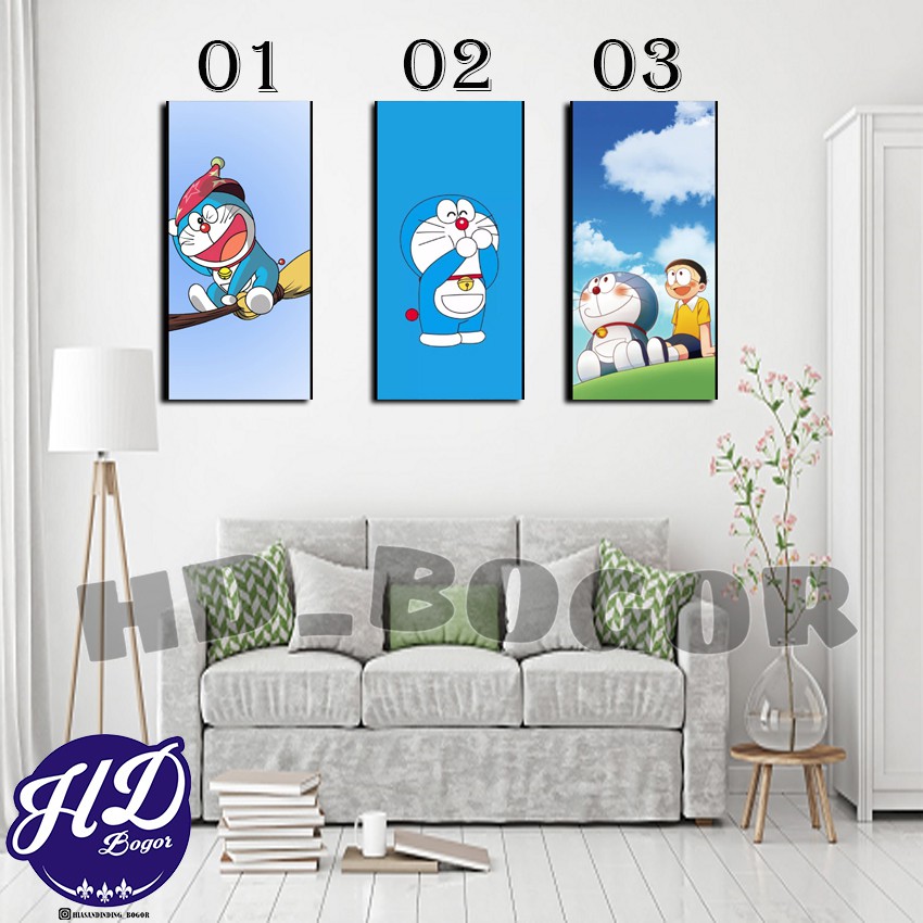 Tấm Áp Phích Treo Tường Trang Trí Phòng Khách / Phòng Ngủ Hình Doraemon Bằng Gỗ