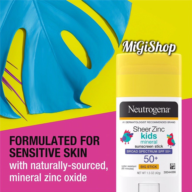 Sáp Chống Nắng Trẻ Em Dạng Lăn Neutrogena Sheer Zinc Kids Mineral Sunscreen Stick SPF50+ 42g
