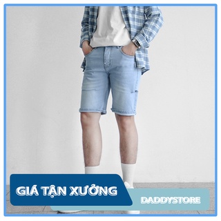 Quần Short Jean Nam Màu Xanh Nhạt ✔️ Chất Jean Co Dãn ✔️ Cao Cấp ✔️Hỗ Trợ Đổi Trả Nếu Không Vừa Size