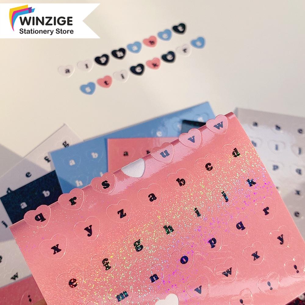 Winzige sticker decor top loader sticker chữ hình dán chữ cái toploader decor sẵn rẻ họa tiết chữ cái lấp lánh trang trí sổ tay