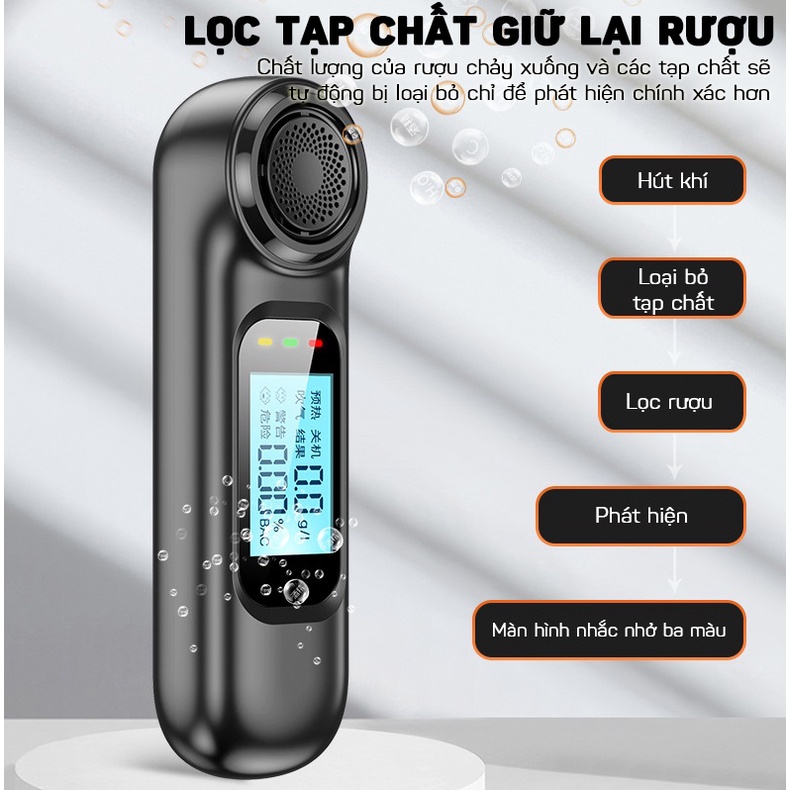 Máy Kiểm Tra Nồng Độ Cồn Mini Cầm Tay Không Cần Thổi Độ Chính Xác Cao Màn Hình LED C7 GEAR79