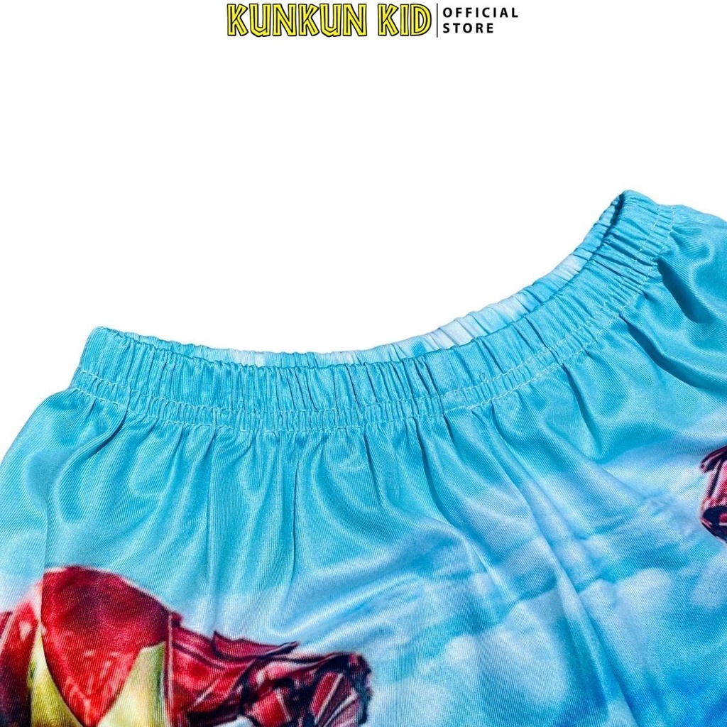 Bộ ba lỗ bé trai thun lạnh in 3d hoạt hình Ironman Kunkun Kid BL210, quần áo trẻ em size đại