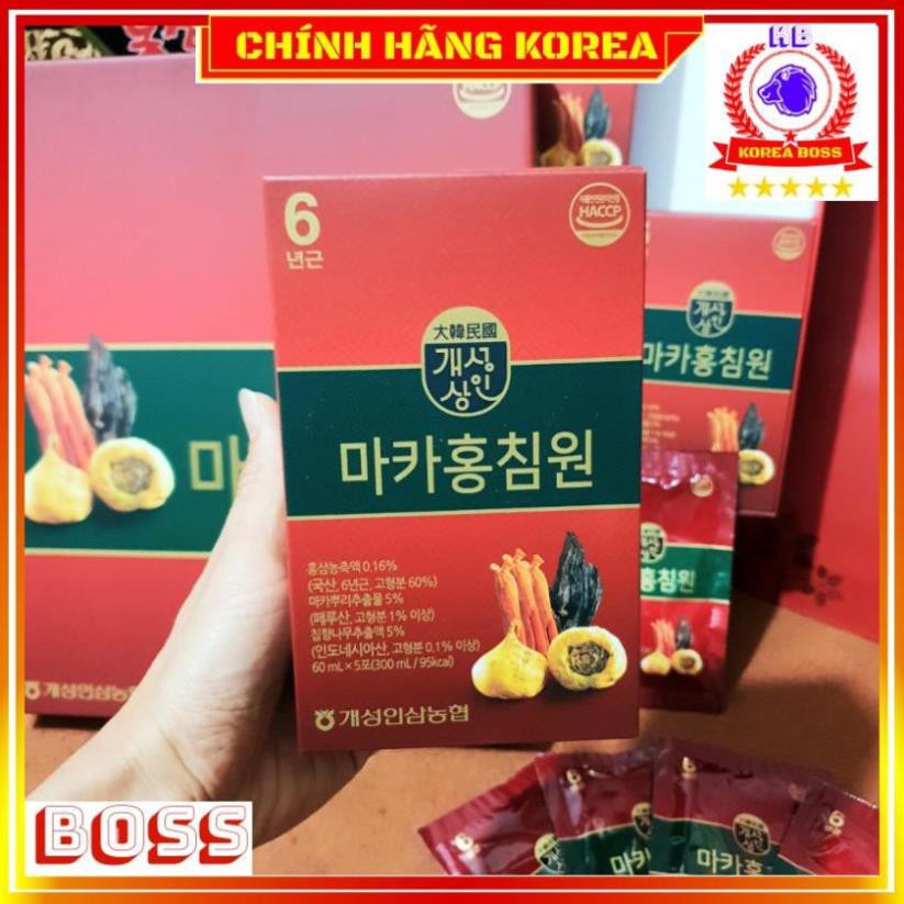 Nước hồng sâm hàn quốc 6 năm Maca hộp 30 gói, Korea Boss