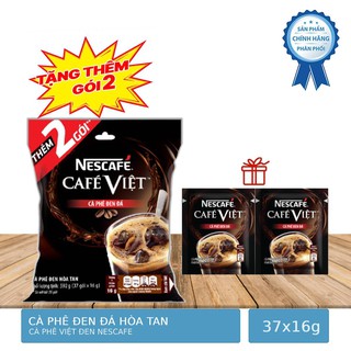 Bịch 35 gói cà phê đen đá hòa tan nescafe cafe việt gói 16g