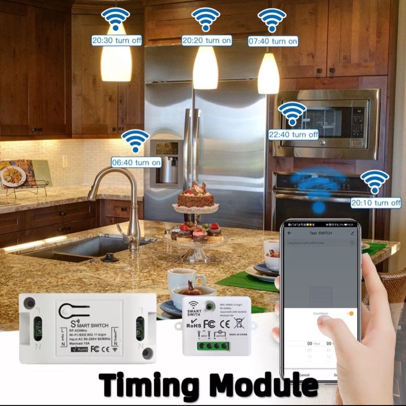 Công tắc RF/ Wifi + RF 433Mhz Tuya. Các loại remote, công tắc dán