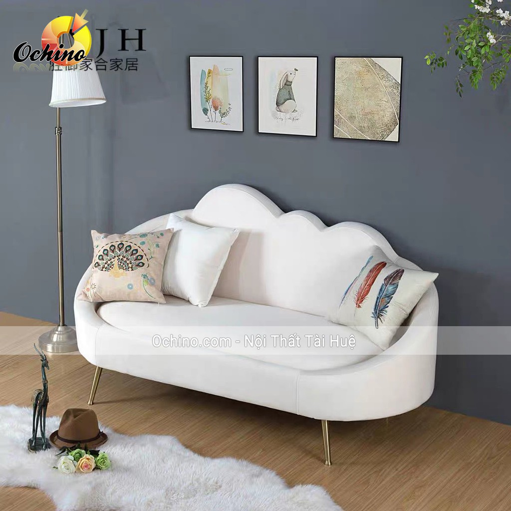 Ghế Sofa có tựa lưng hình mây cao cấp để phòng khách hoặc shop dài 1m8 ( đủ màu)