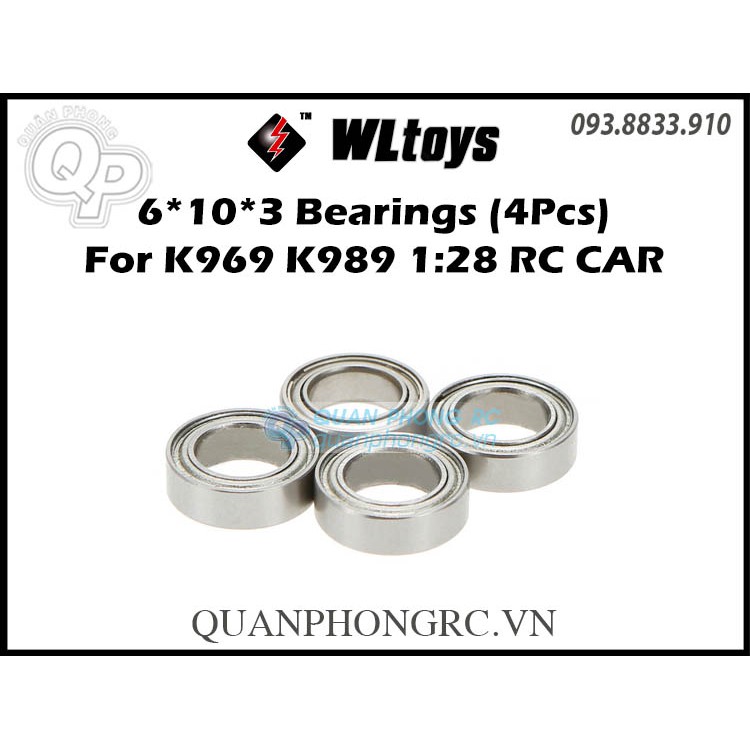 Bộ vòng bi xe RC của WLtoys K969 K989 Bộ 6 * 10 * 3 (4 chiếc / bộ)
