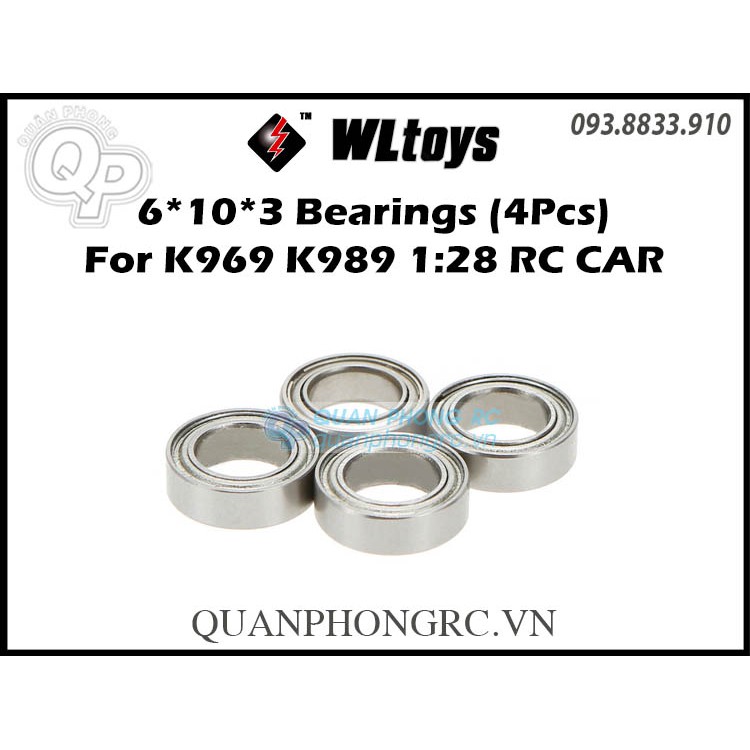 Bộ vòng bi xe RC của WLtoys K969 K989 Bộ 6 * 10 * 3 (4 chiếc / bộ)