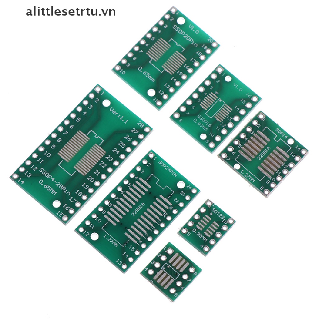 Bộ 35 Bảng Mạch PCB 5 * 7Veue SMT Chuyển Đổi Sang DIP SOP SSOP TSSOP SOT23 8 10 14 16 20