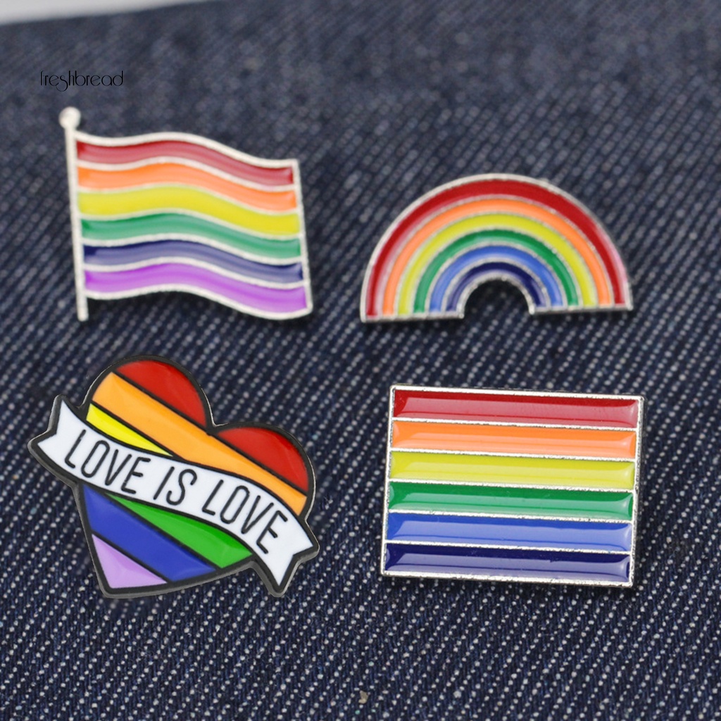 【VOGUE】Brooch LOVE Rainbow Color Flag Enamel Decorative Badge Pin Fashion Accessory for Gift