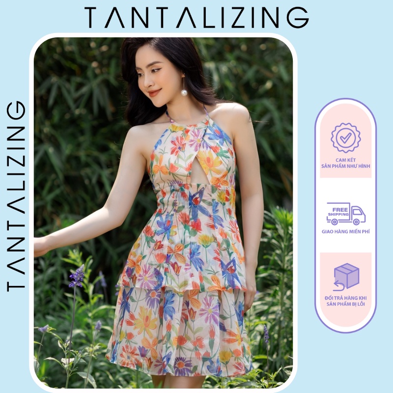 Váy hoa nữ dáng dài hở vai, mẫu hè mới mặc đi chơi, du lịch Petunia Dress | Tantalizing