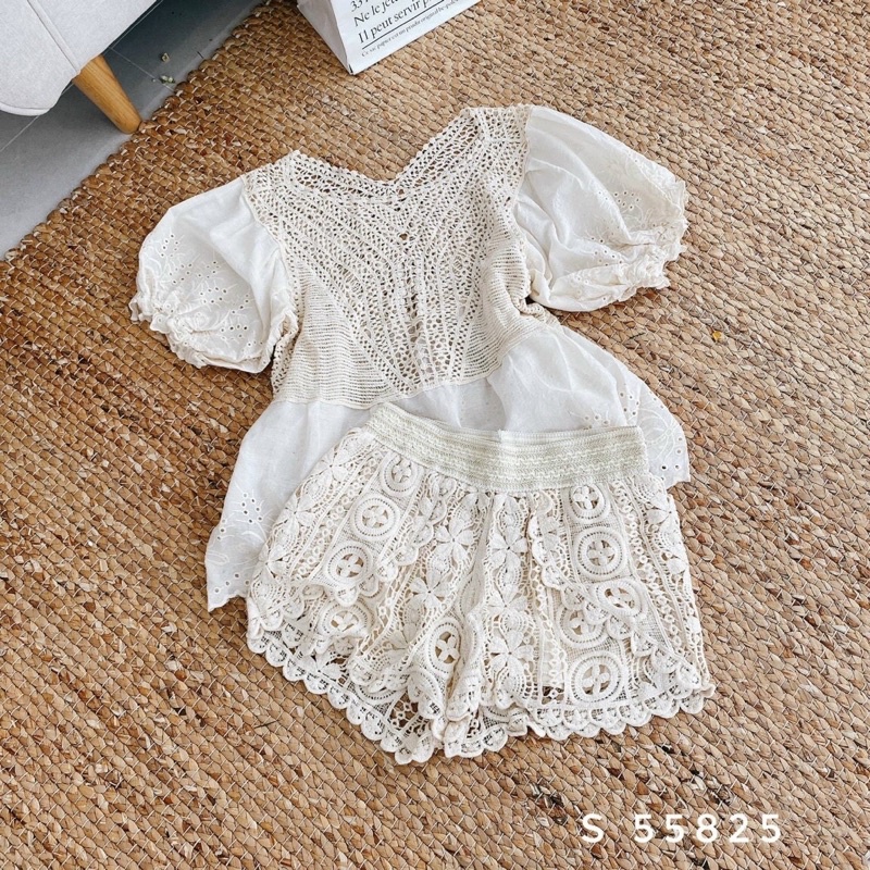 38-Set bộ đồ ren tiểu thư mặc nhà, đi chơi, đi biển hot hit