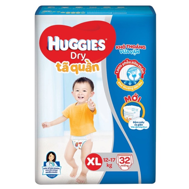Tã quần Huggies Dry size XL - 32 Miếng