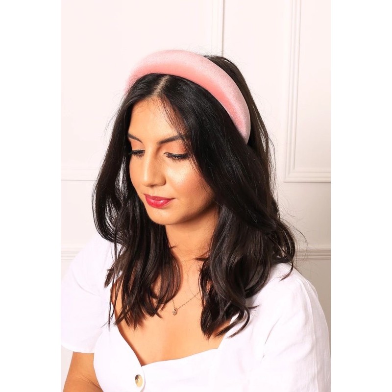 (Tặng Scrunchies) Bờm Mấn Cài Tóc Bản To Padded Velvet Headband  Phong Cách Âu Mỹ Cho Nữ