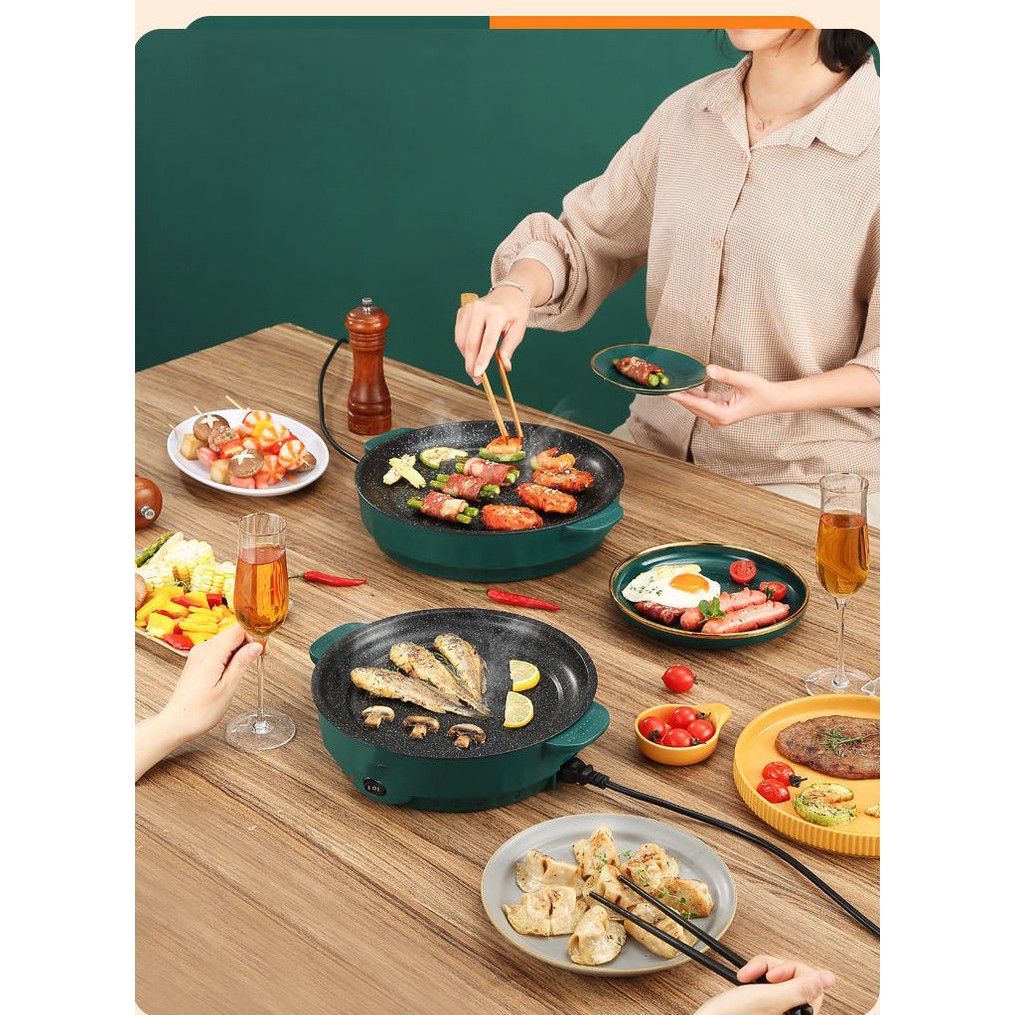 Chảo Nướng Điện MiNi Jubilee Mart đường kính 26cm, chống dính tốt - 600W