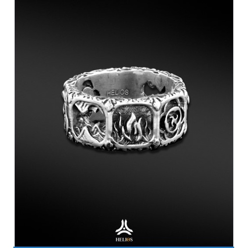 Nhẫn bạc nam, nữ HeliSilver A E F W Helios Original S925