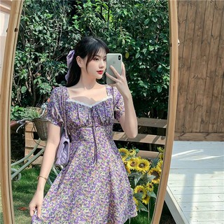 Đầm xòe hoa nhí tay phồng GRENDY DRESS