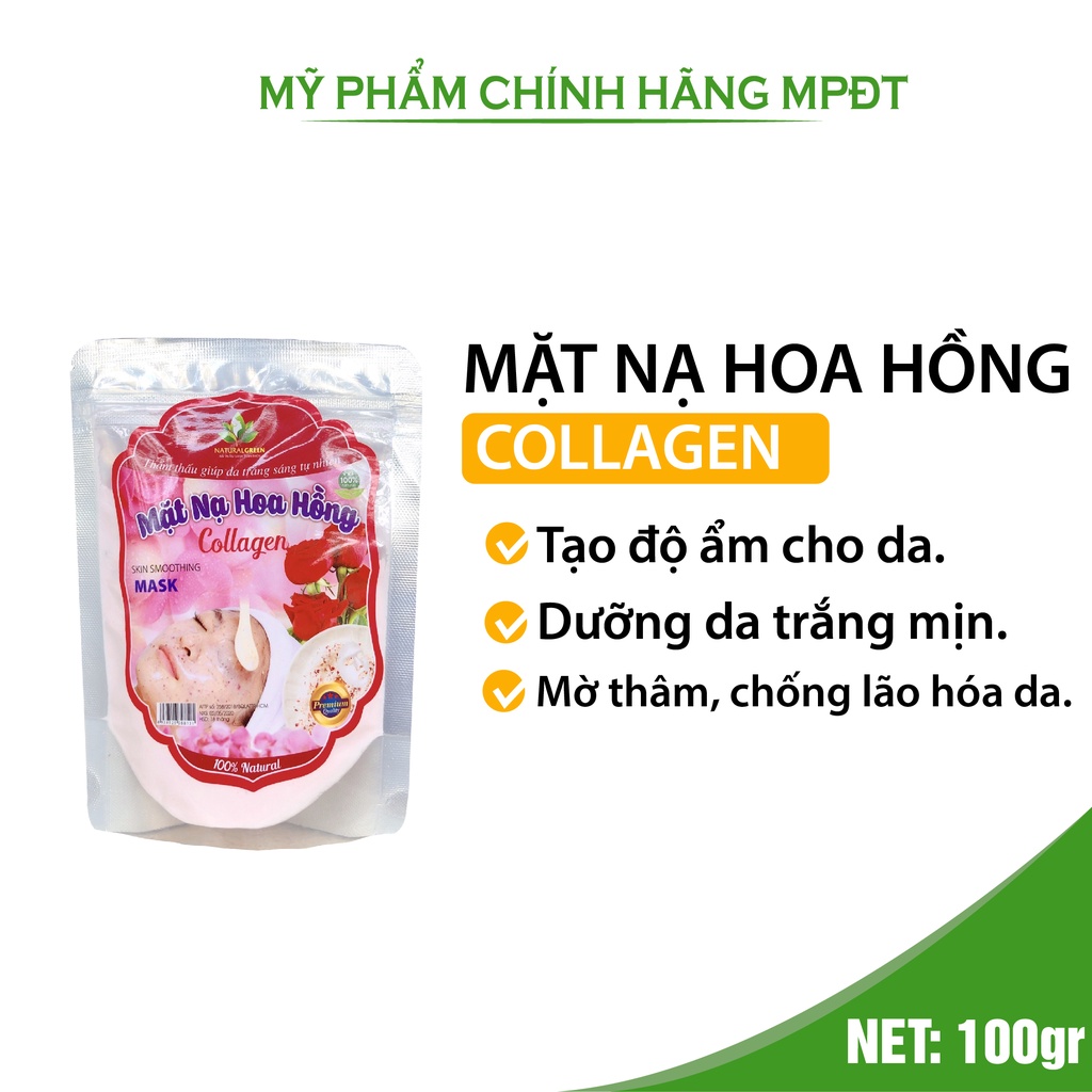 Mặt nạ hoa hồng collagen làm trắng da, căng bóng và dưỡng ẩm cho làn da