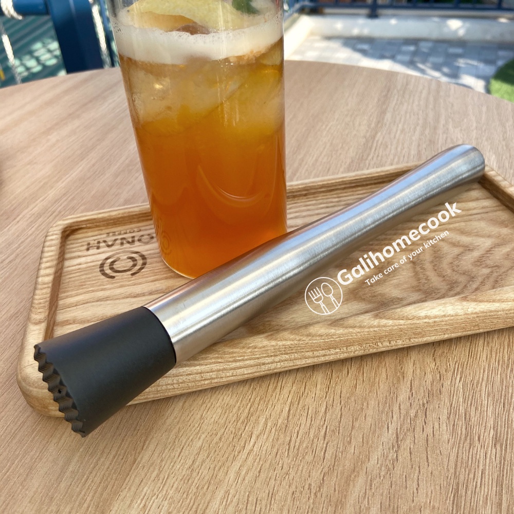 Chày bar, chày dầm pha chế inox 25cm đầu nhựa cao cấp (chất liệu inox 304),đập đá, thanh nghiền | Galihomecook TETC