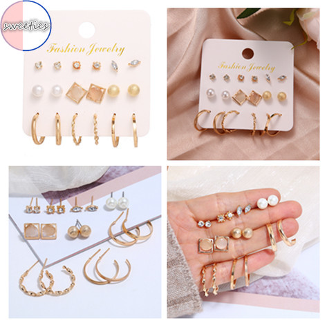 Set 9 đôi bông tai phong cách Bohemian cổ điển cho nữ