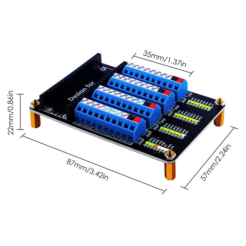 Bảng Mạch Mô Đun Mở Rộng Kèm Đèn LED Cho Raspberry Pi Pico