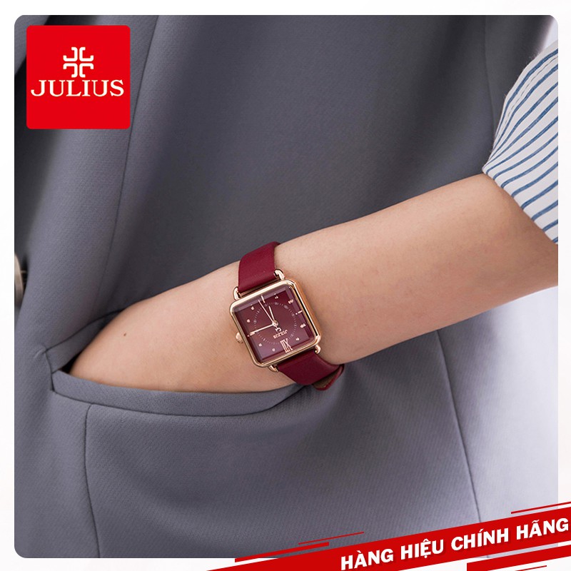 Đồng hồ nữ Julius Hàn Quốc JA-1123 dây da nhiều màu