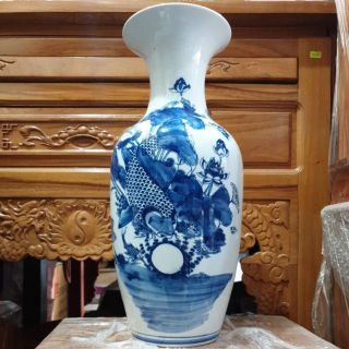 Lộc bình cá chép sứ bát tràng cao 44,5cm