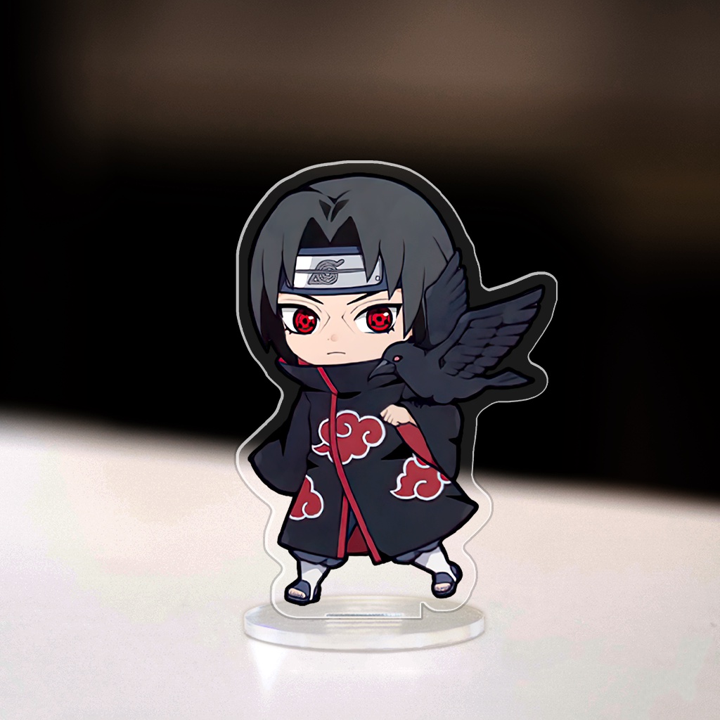 Mô hình Standee anime Naruto Sasuke Itachi phong cách chibi trang trí góc học tập