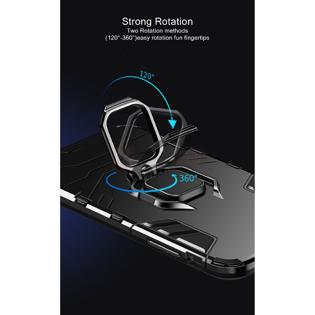 Ốp lưng Samsung Galaxy A80 Hybrid Slim Ring Holder Vỏ giáp chống sốc Vỏ bọc từ tính