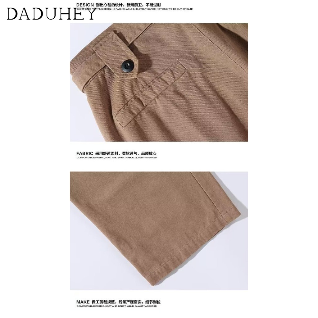 DaDuHey Available Japanese-Style Retro Solid Color Wide-Leg Overalls Men's Fashion Brand Loose Street All-Matching Straight Casual Pants