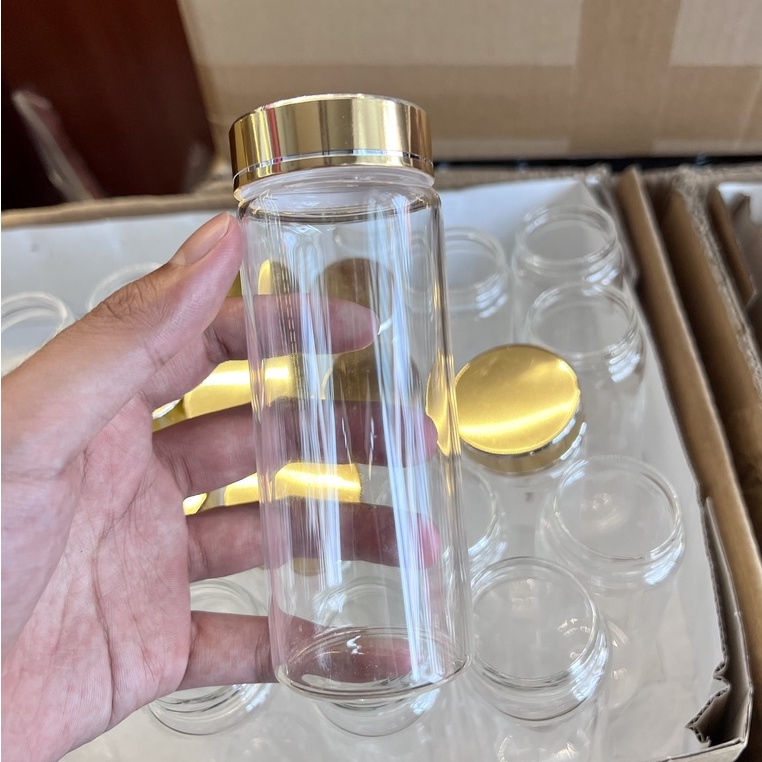 Lọ  thủy tinh đựng vòng trầm hương , đông trùng hạ thảo, saffron,  4,7cm x 12cm hàng loại tốt