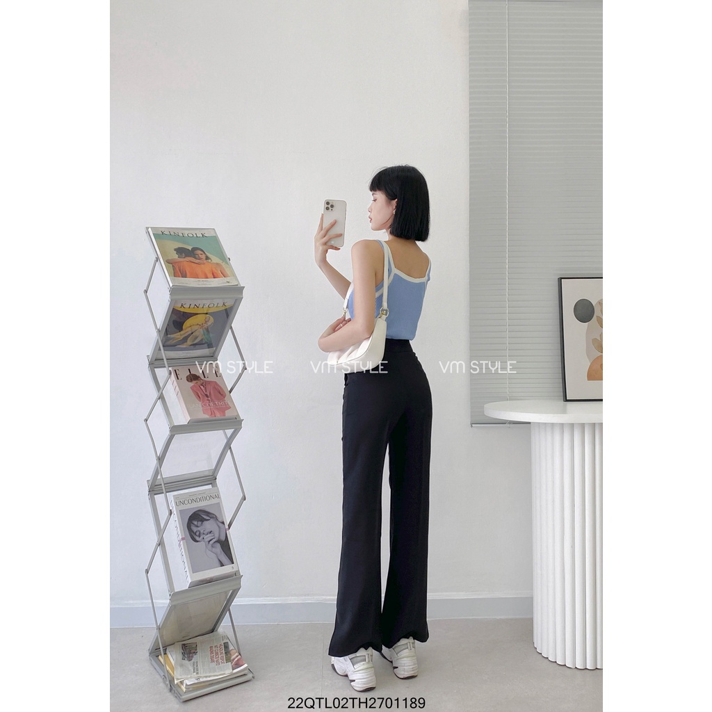 Quần tây loe VM STYLE trơn xẻ lai 09145 ulzzang thời trang Hàn Quốc 22QTL02TH2701
