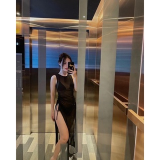 - bikini 3 mảnh kèm áo lưới dài - bikini kèm áo lưới