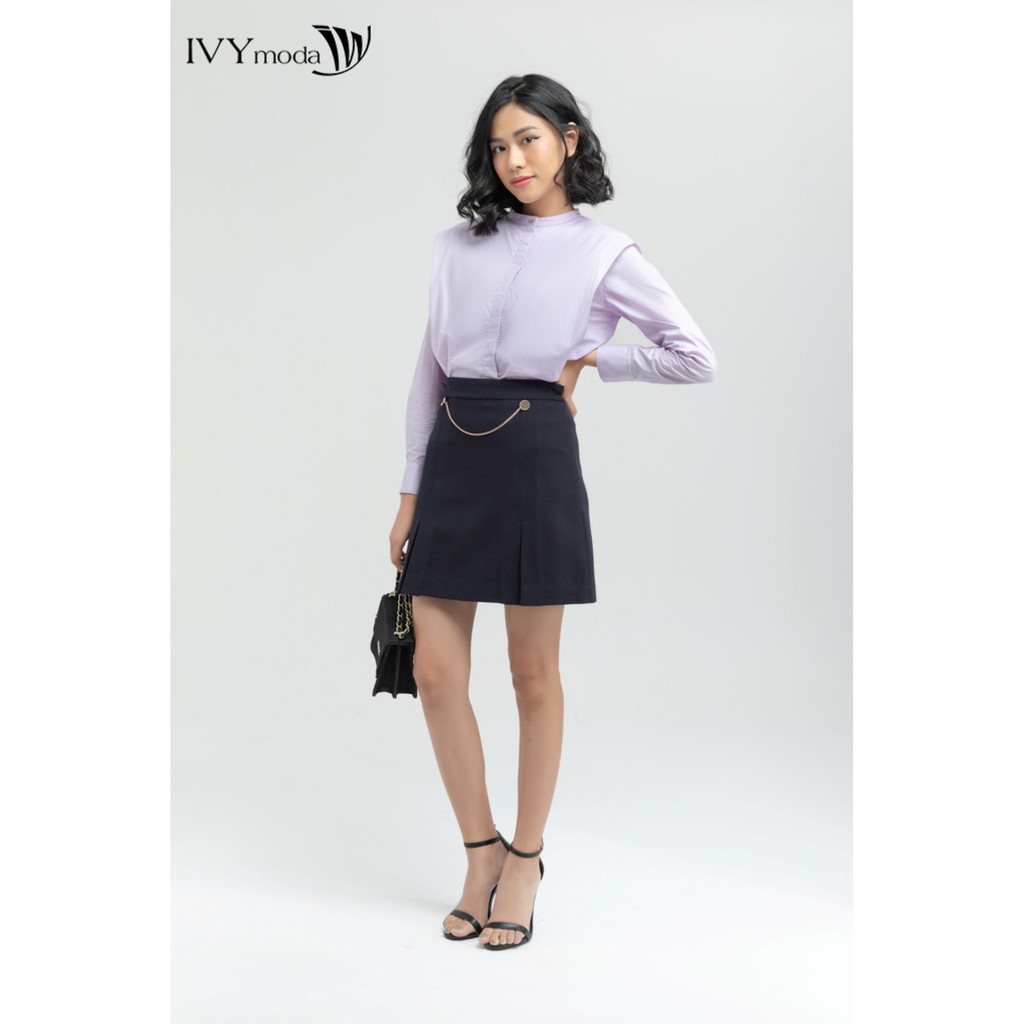 Áo sơ mi nữ Tím Lavender IVY moda MS 17B8434