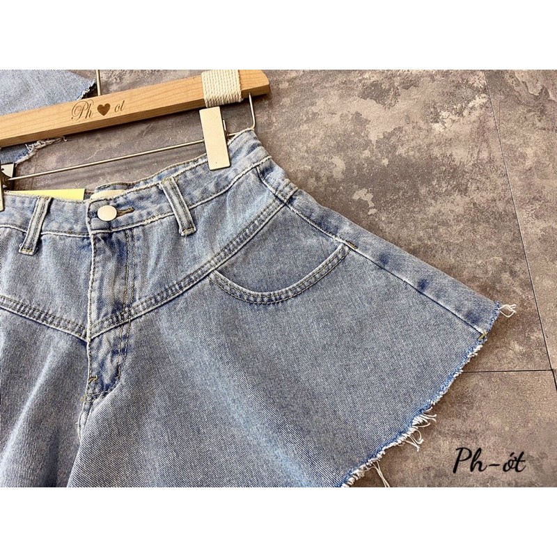 Quần shorts jeans xoè giả váy kim anh bùi