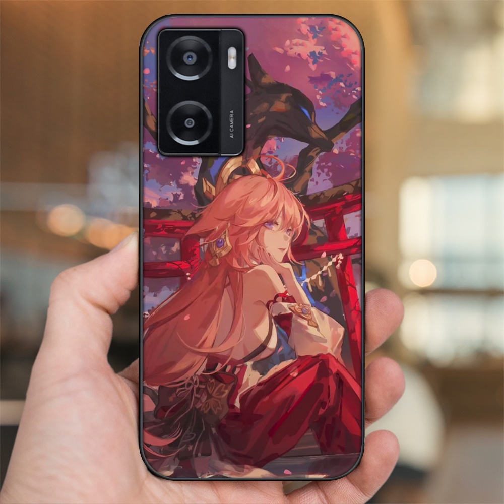 Ốp lưng Oppo A57 4G viền đen in hình Yae Miko Genshin Impact