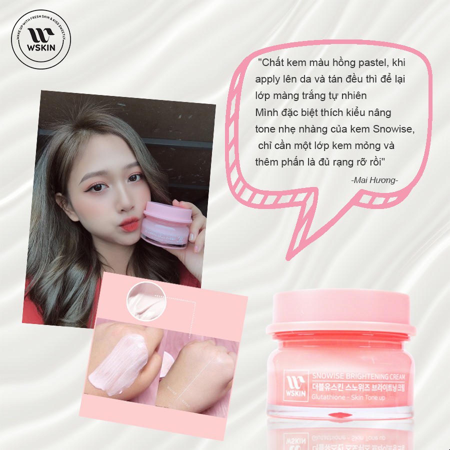 Bộ Đôi Kem Dưỡng Trắng Bật Tông Ban Ngày & Kem Dưỡng Ngừa Nám Tái Tạo Da Ban Đêm Wskin 50g