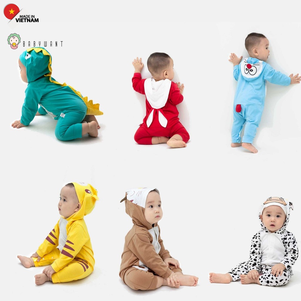 Body mũ thú dài tay chất lượng cao cho bé từ 3 đến 13kg BABYWANT