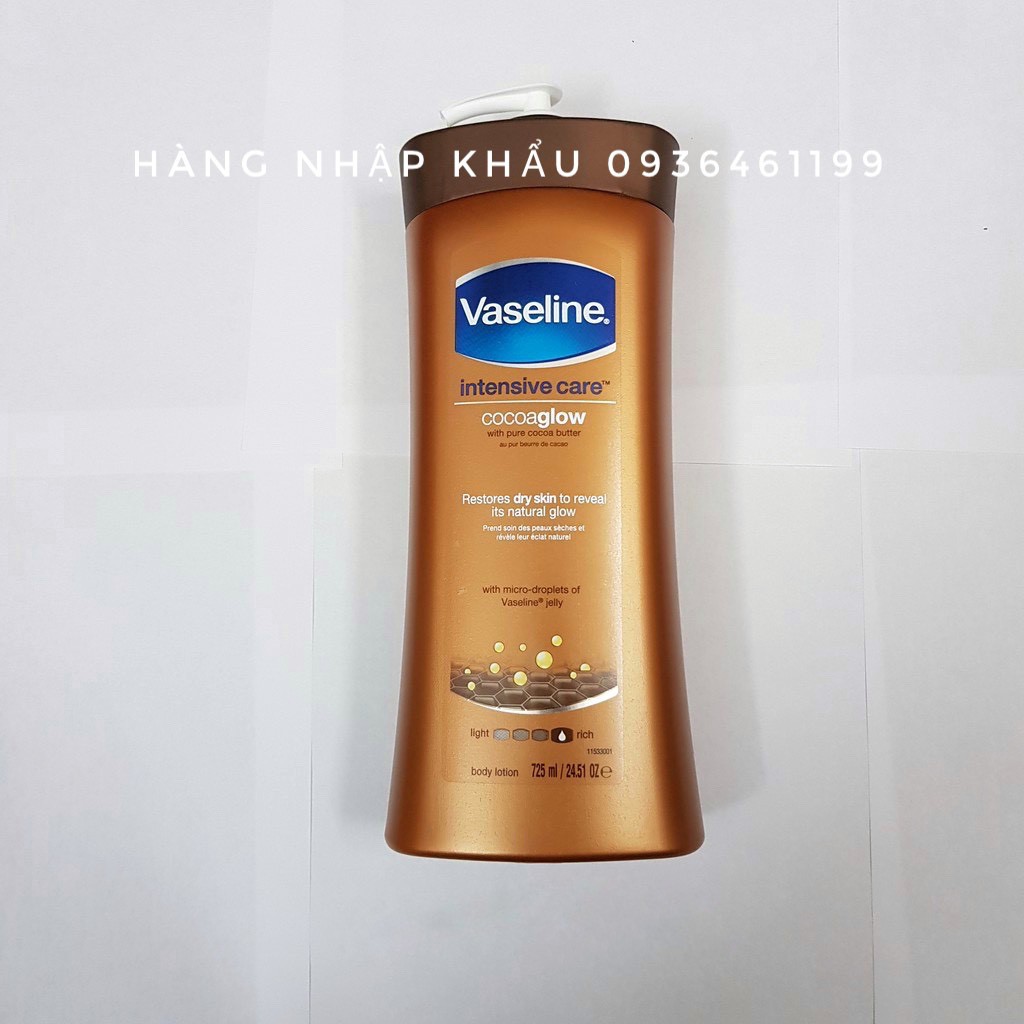 Sữa Dưỡng thể trắng da Vaseline Lotion Mỹ 725ml, trắng mịn màng, cấp ẩm chuyên sâu , phù hợp cho làn da châu Á